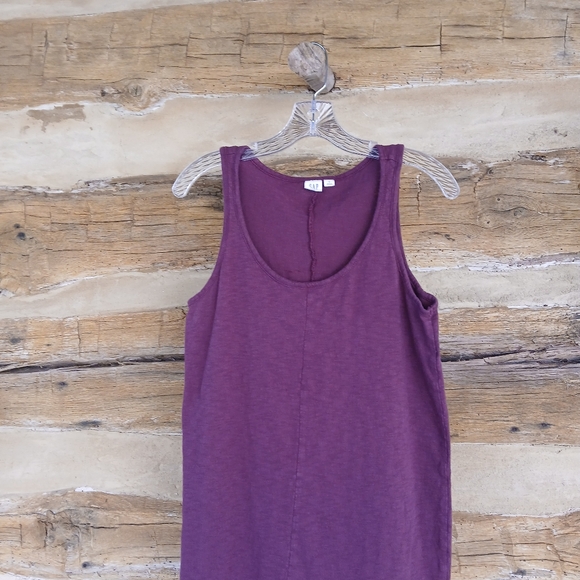 GAP Burgundy Sleeveless Cotton Maxi Dress Small - Picture 2 of 10